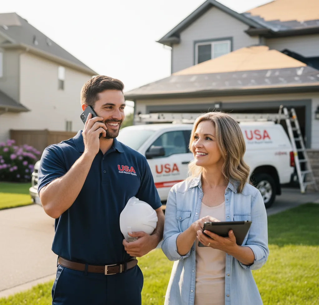 USA Roof Repair Experts customer support in Many